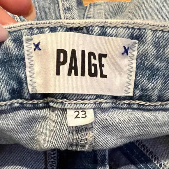 PAIGE Sarah Straight Ankle - Silva w/ Tattered Hem Size 23 - Picture 7 of 9